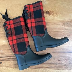 Plaid coach boots Clearance